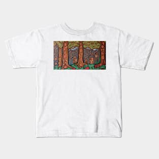 Folk Forest Cottages Kids T-Shirt